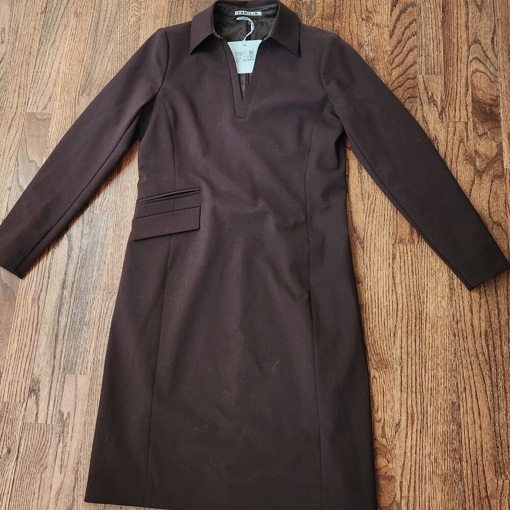 Vanilia Chocolate Brown Shift Dress